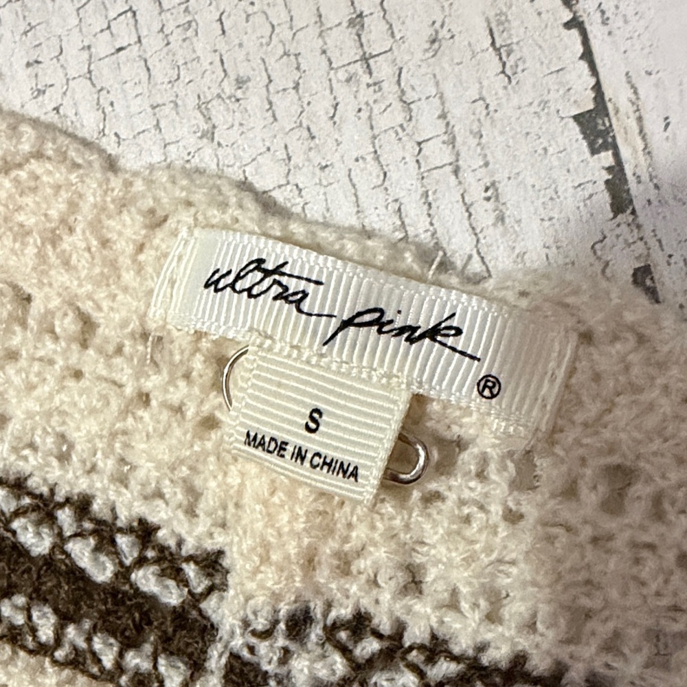 Ultra Pink Brown and Cream Striped Crochet Top - Picture 7 of 10